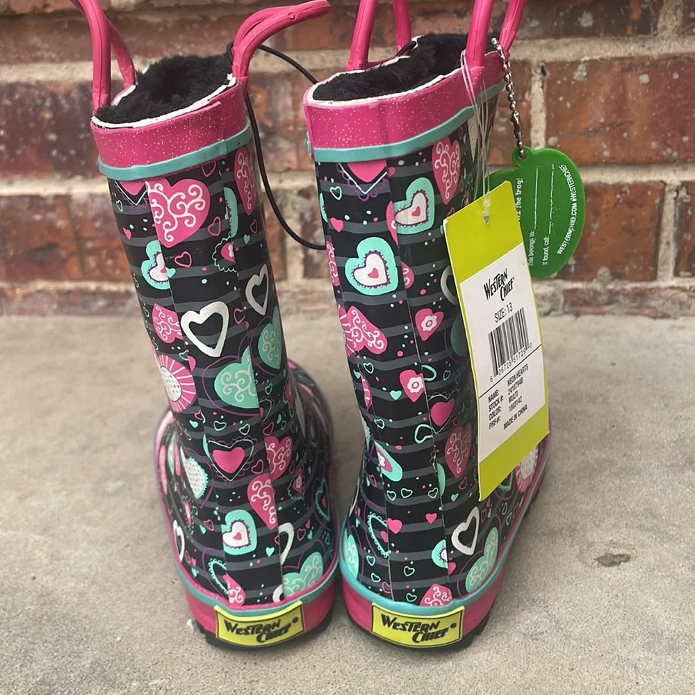 NWT Western Chief Plush Lined Rain Boots! 13